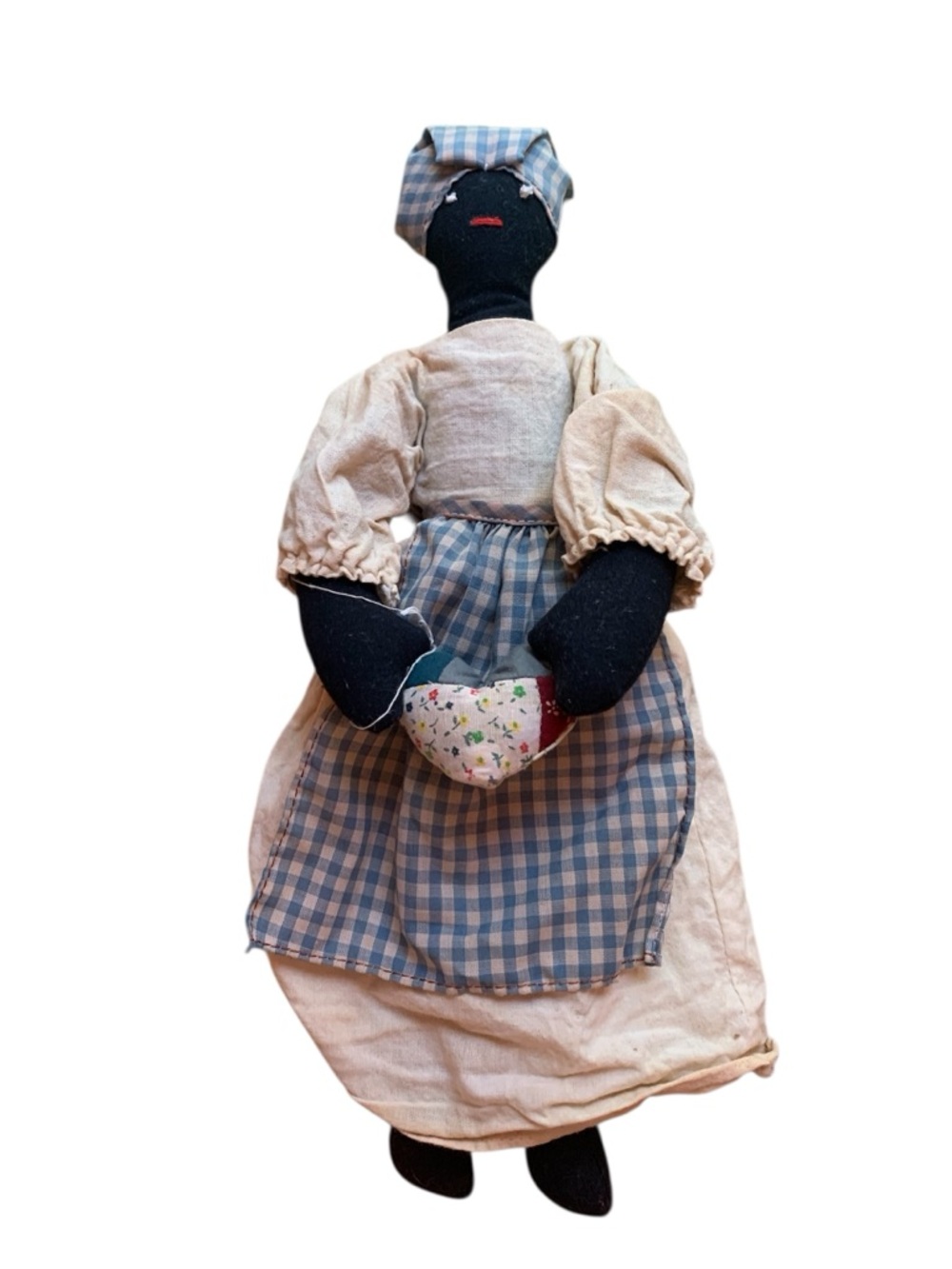 Vintage Folk Art Black Cloth Rag Dolls Lot of 3 Primitive Prairie Style Lot Of 4